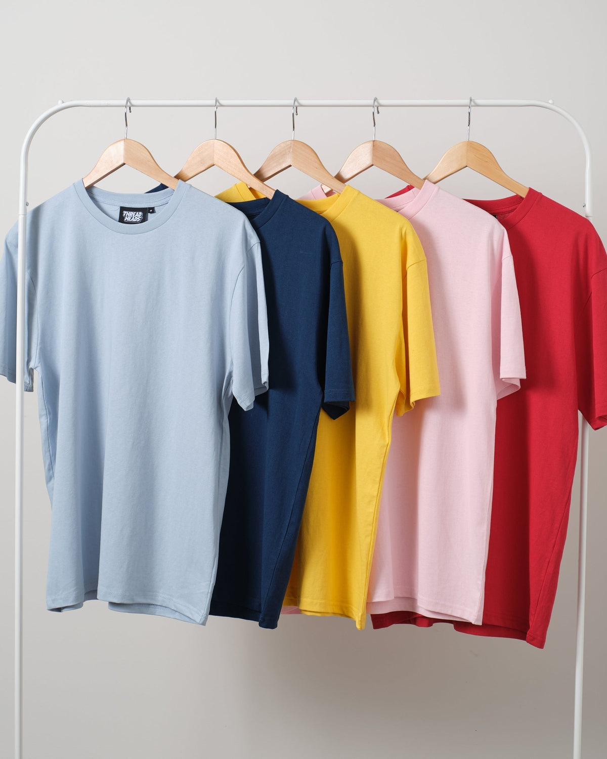 Classic Tee 5 Pack: Pale Blue, Navy, Yellow, Pink, Red product image 1