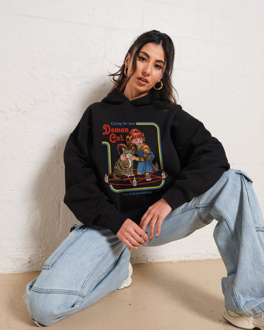Caring for Your Demon Cat Hoodie product image 2