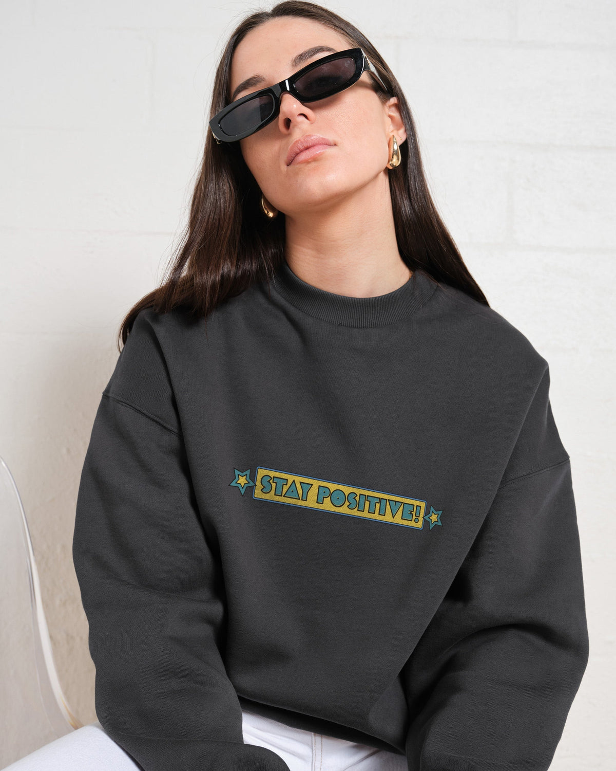 Stay Positive Front and Back Sweatshirt product image 6