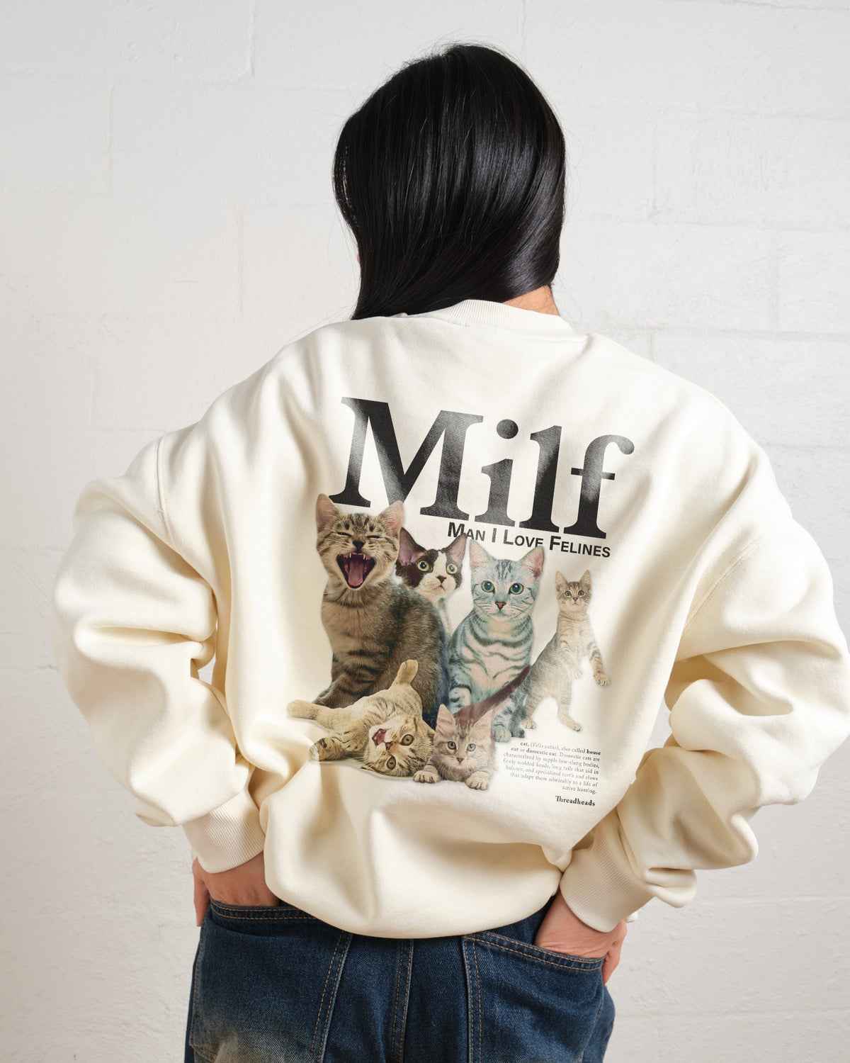 Man I Love Felines Front and Back Sweatshirt product image 3