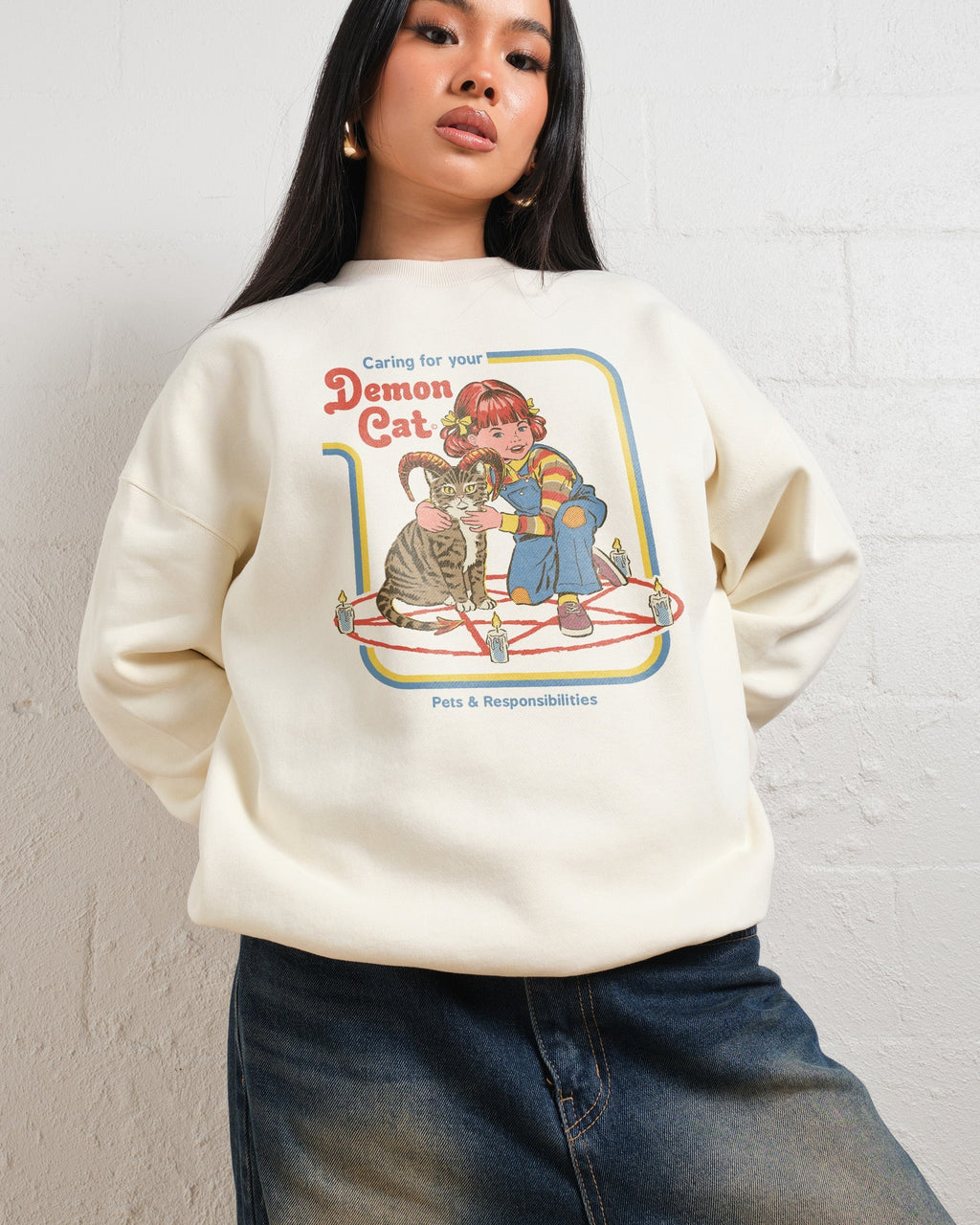 Caring for Your Demon Cat Sweatshirt product image 1