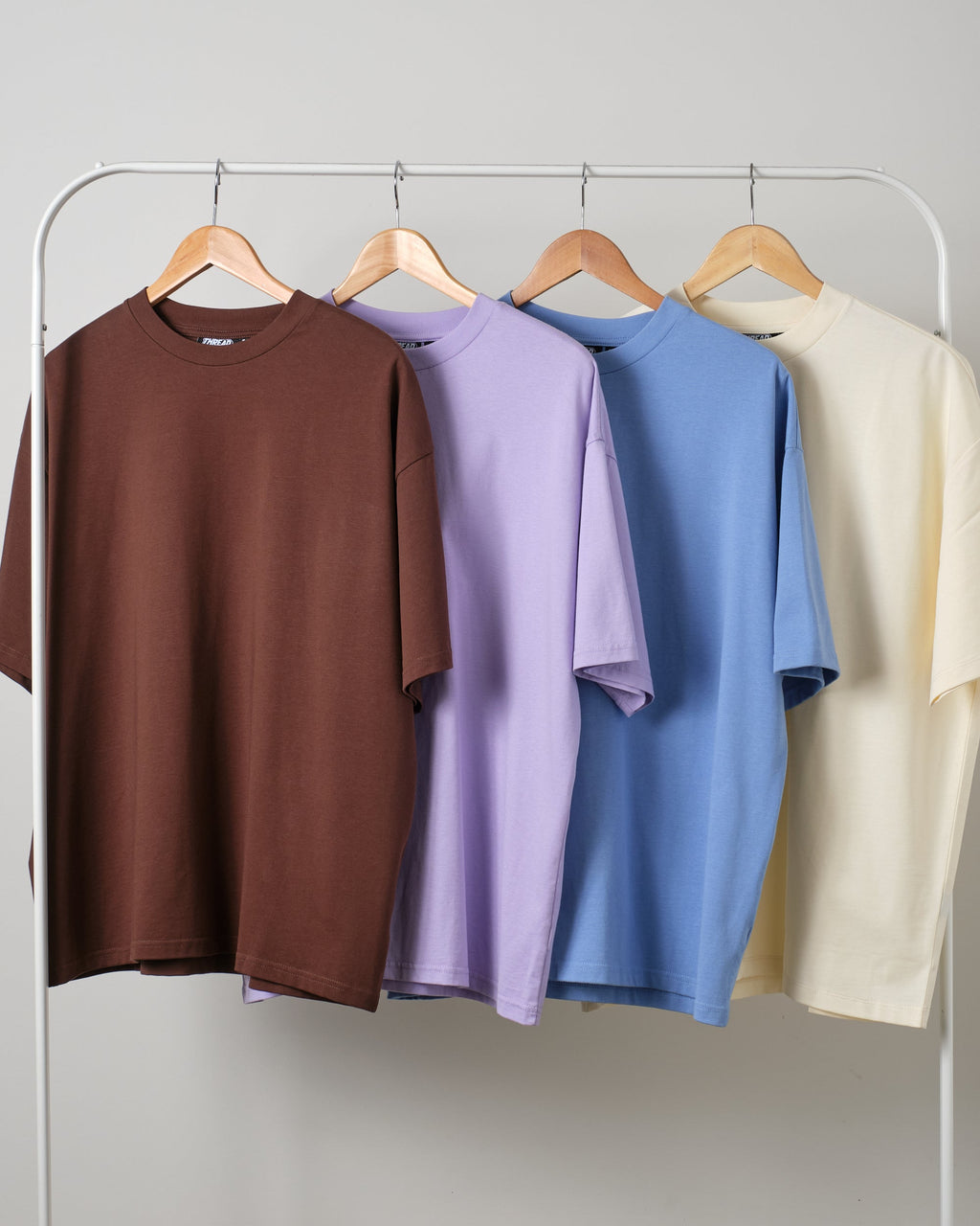 Oversized Tee 4 Pack: Powder Blue, Lilac, Natural, Brown product image 1