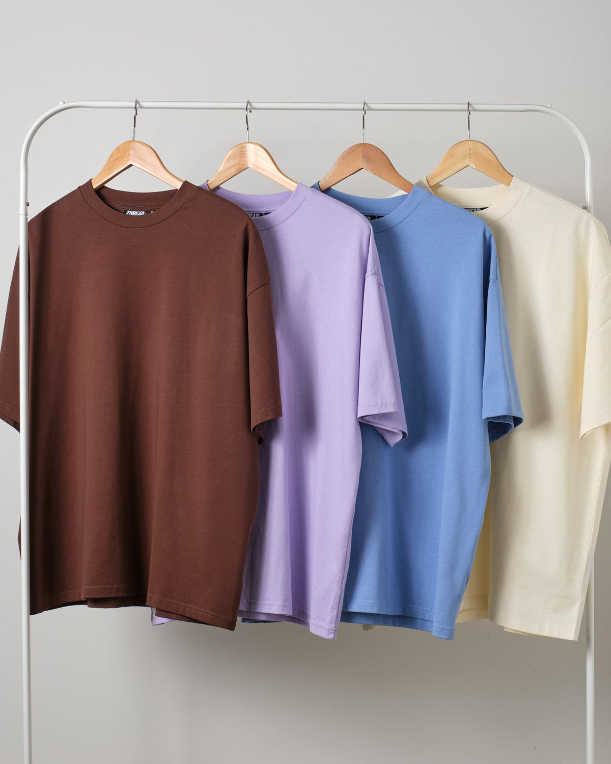Oversized Tee 4 Pack: Powder Blue, Lilac, Natural, Brown product image 1