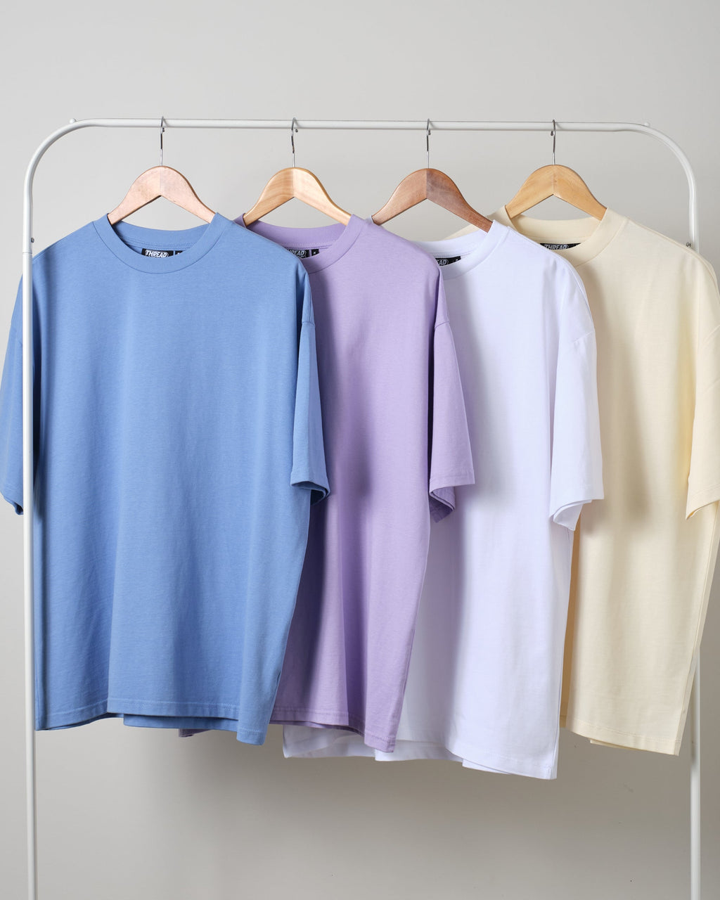 Oversized Tee 4 Pack: Powder Blue, Lilac, White, Natural product image 1