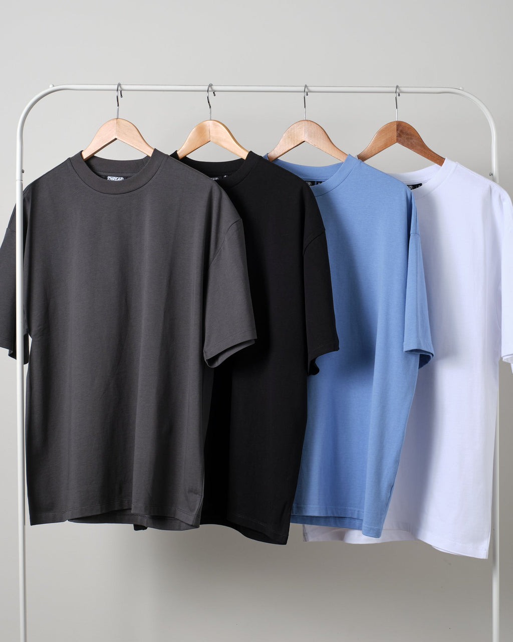 Oversized Tee 4 Pack: Charcoal, Black, Powder Blue, White product image 1