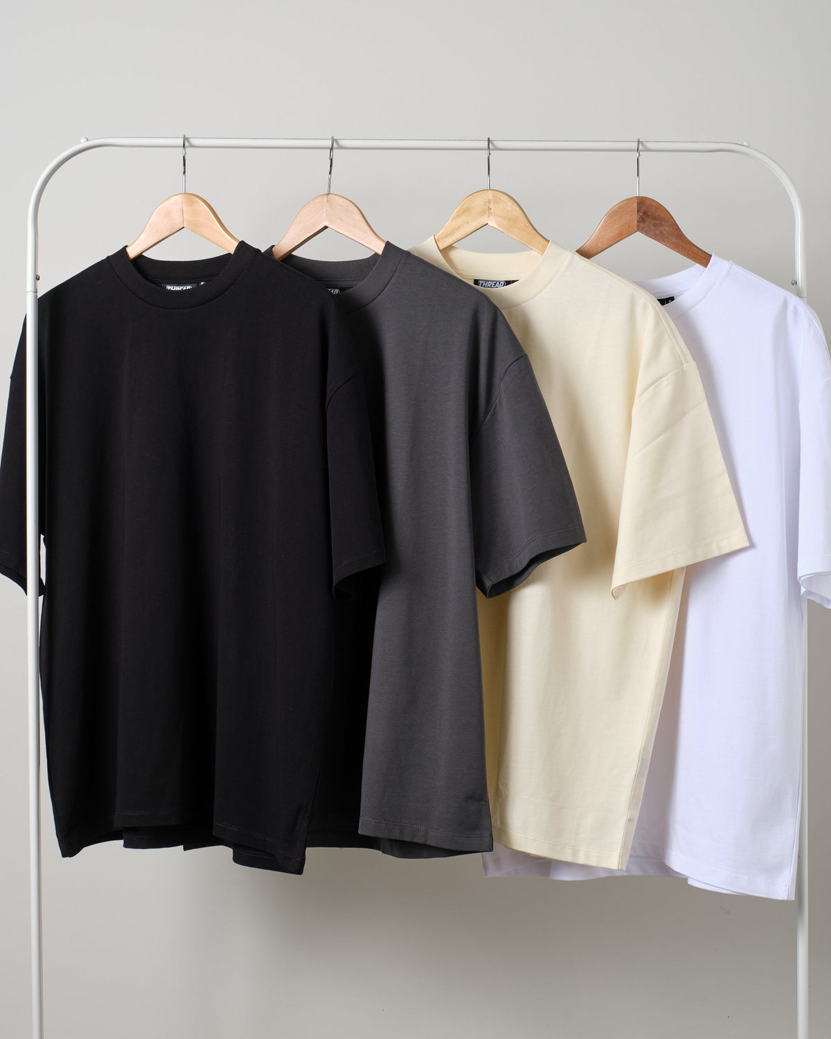 Oversized Tee 4 Pack: Black, Charcoal, Natural, White product image 1